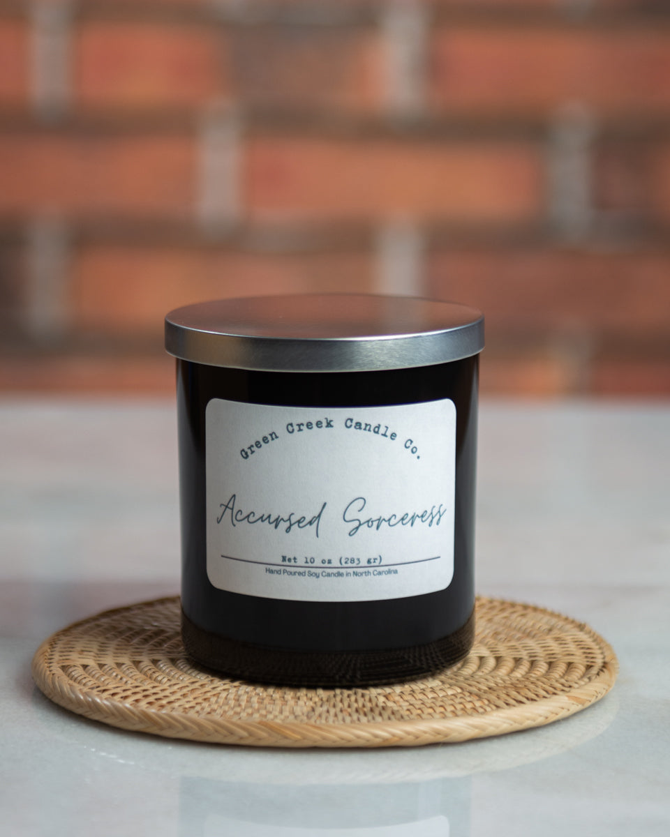 10 oz Black Tumbler with Accursed Sorceress fragrance