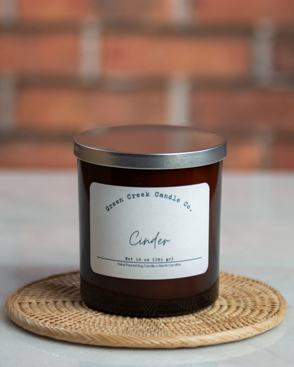 10 oz Amber Tumbler with Cinder fragrance