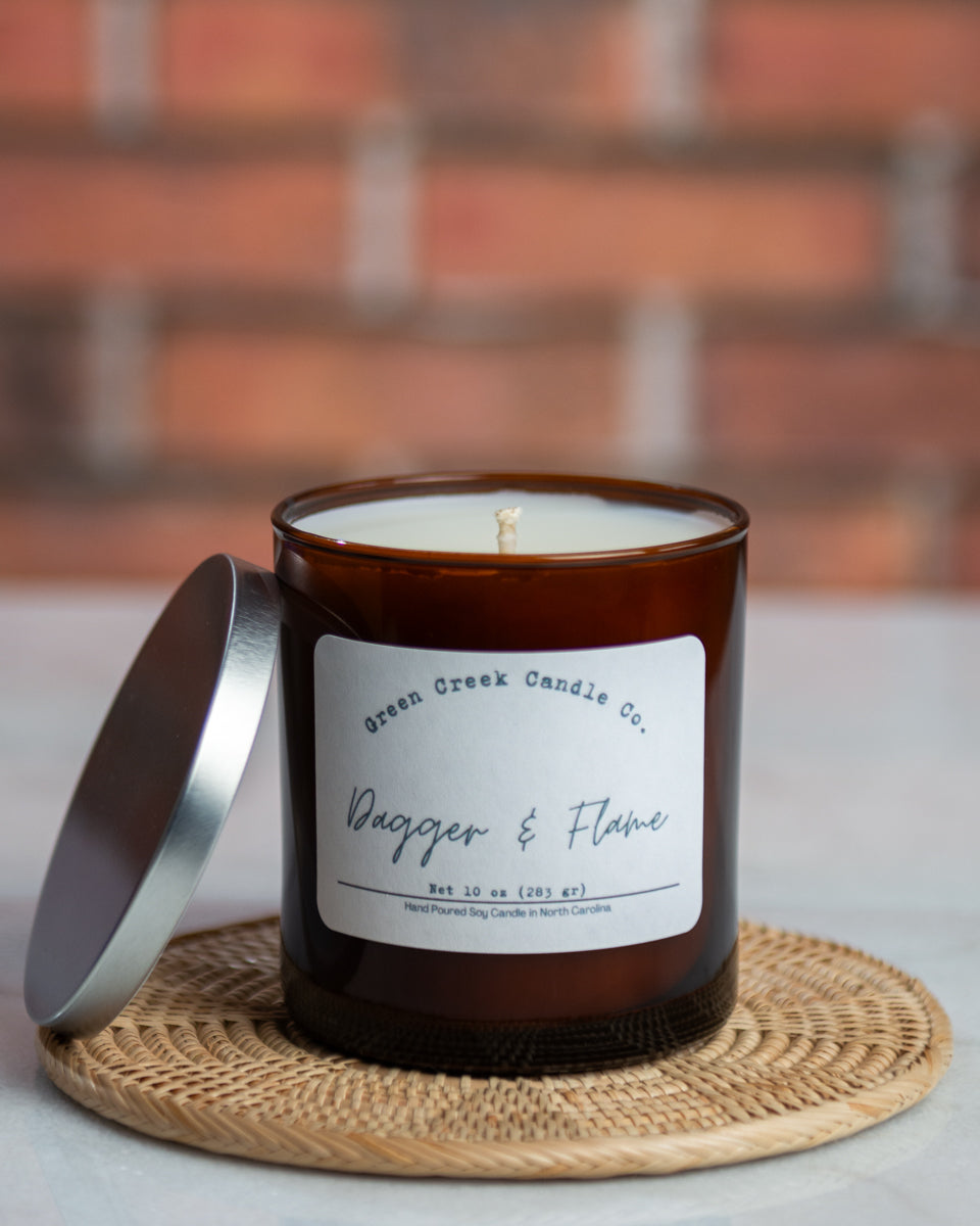 6 oz Tin with Dagger & Flame fragrance