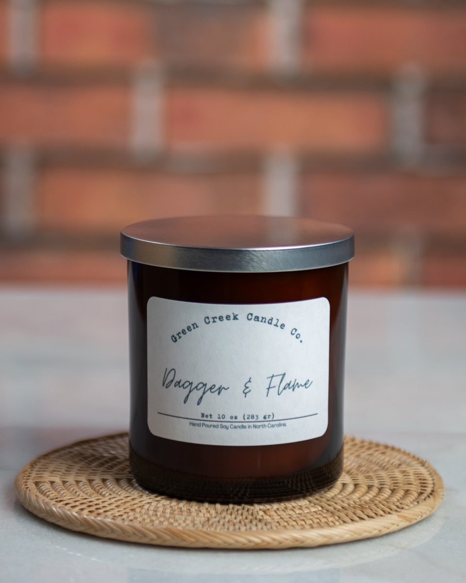 10 oz Clear Tumbler with Dagger & Flame fragrance
