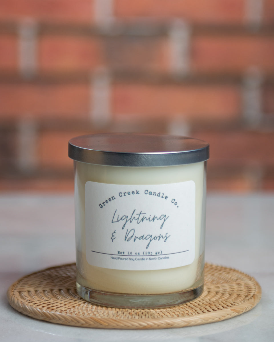 10 oz Clear Tumbler with Lightning & Dragons fragrance