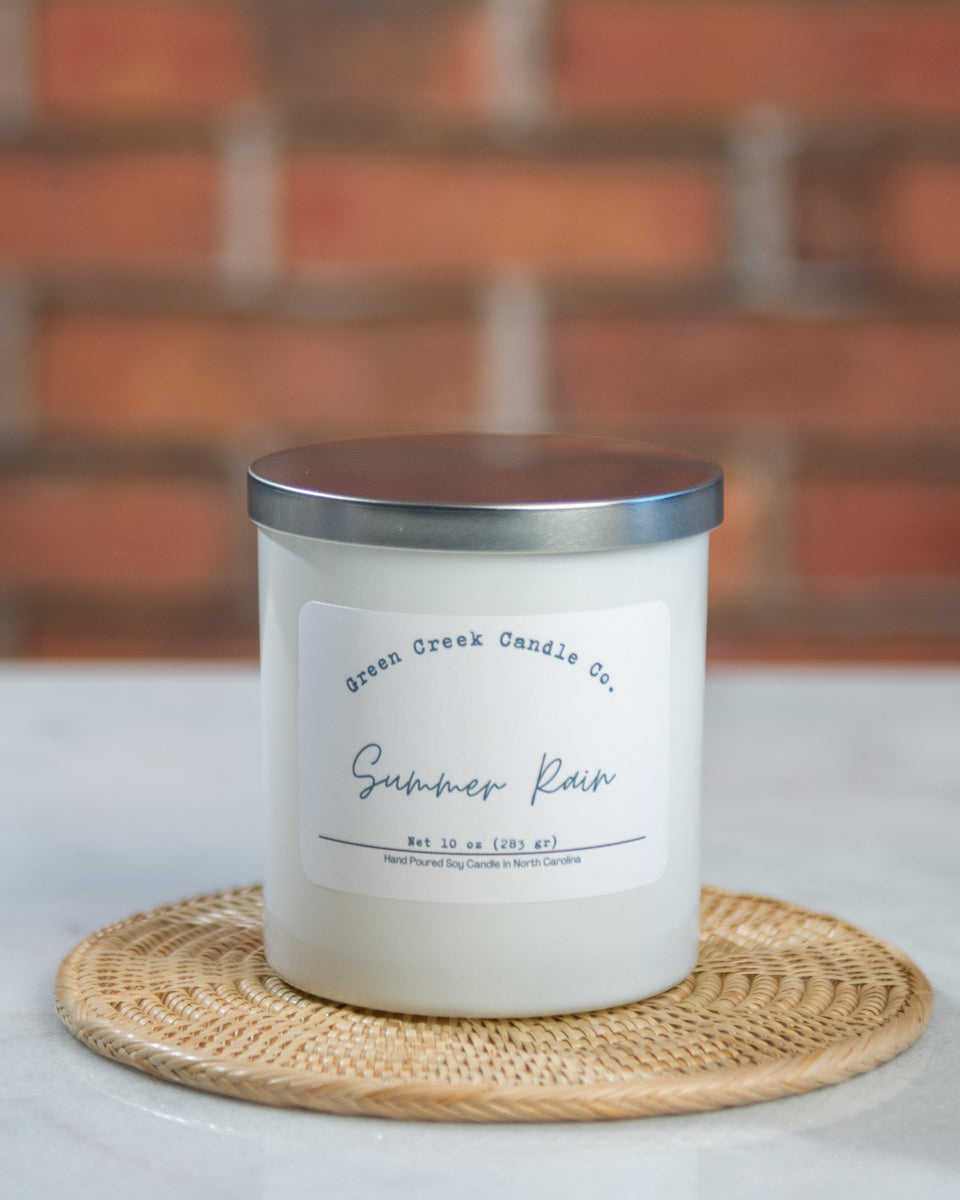 10 oz White Tumbler with Summer Rain fragrance