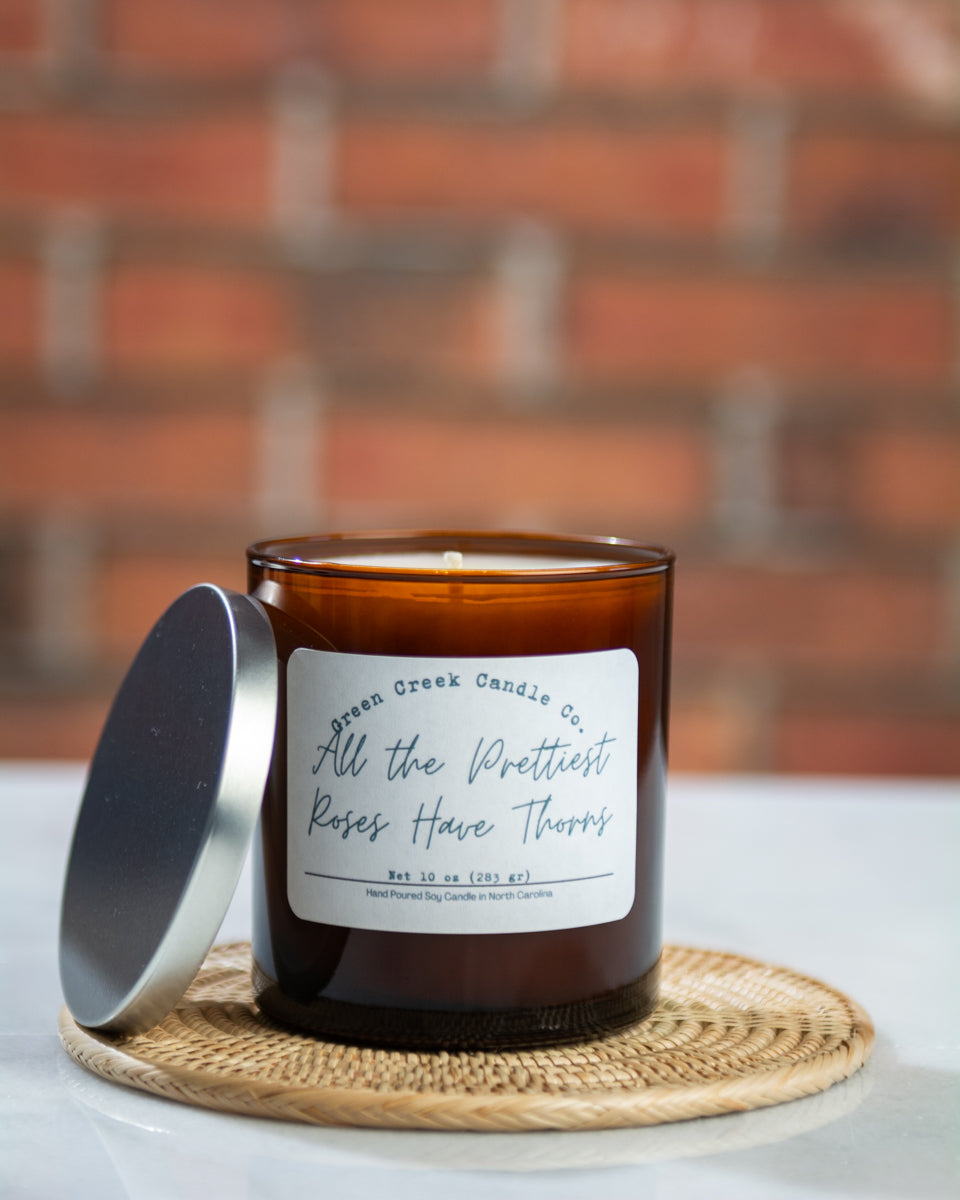 10 oz Black Tumbler with All the Prettiest Roses Have Thorns fragrance