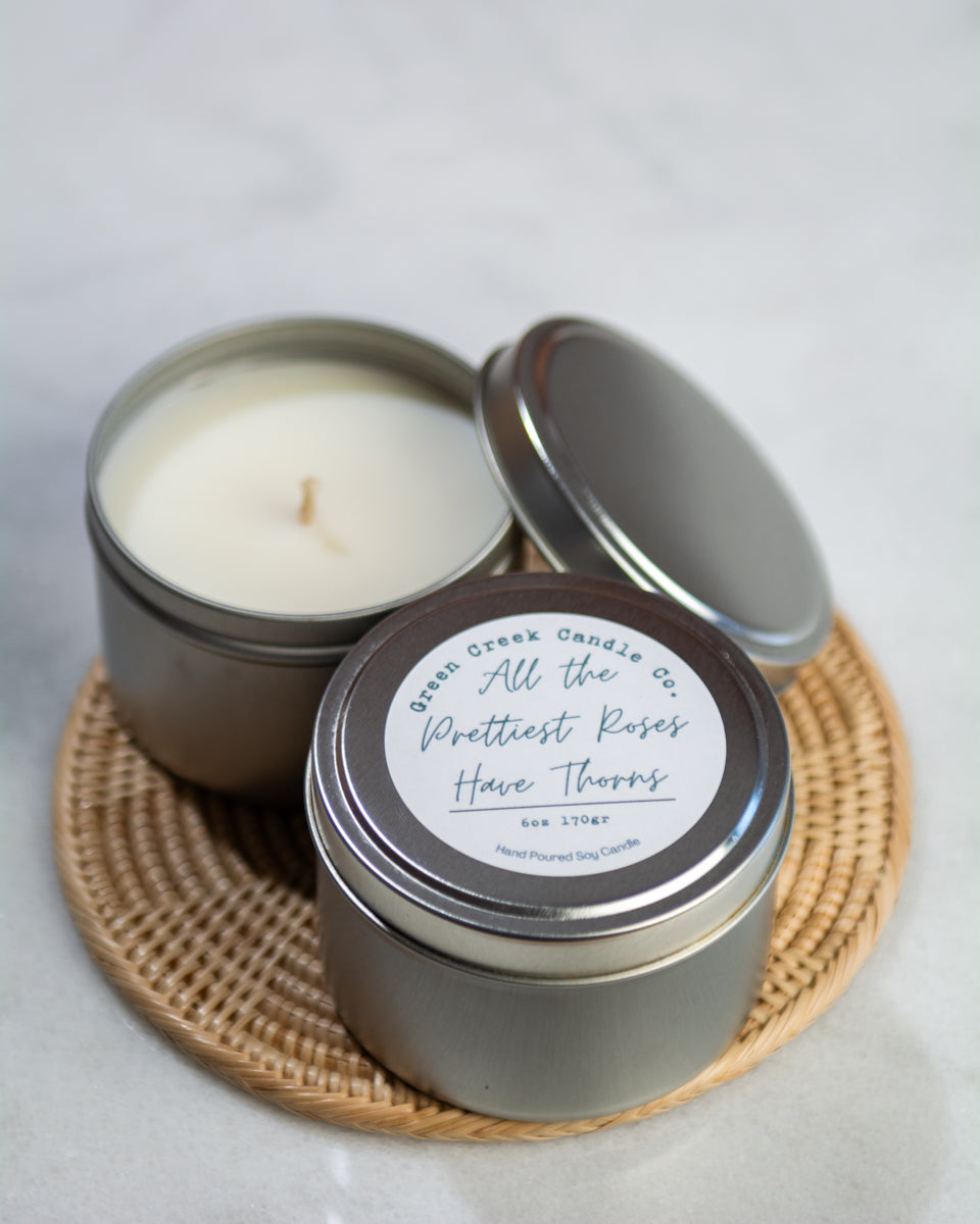 10 oz Amber Tumbler with All the Prettiest Roses Have Thorns fragrance