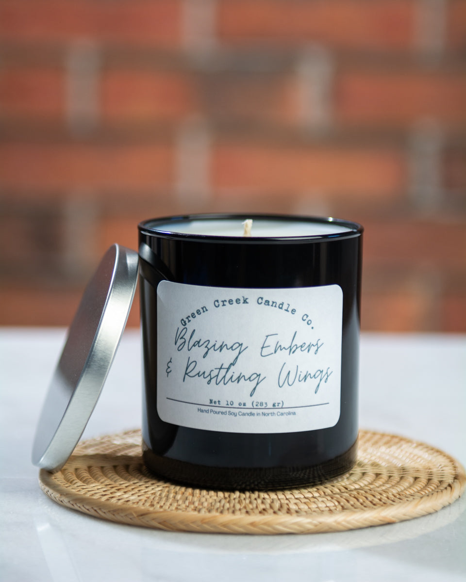 10 oz Amber Tumbler with Blazing Embers & Rustling Wings fragrance