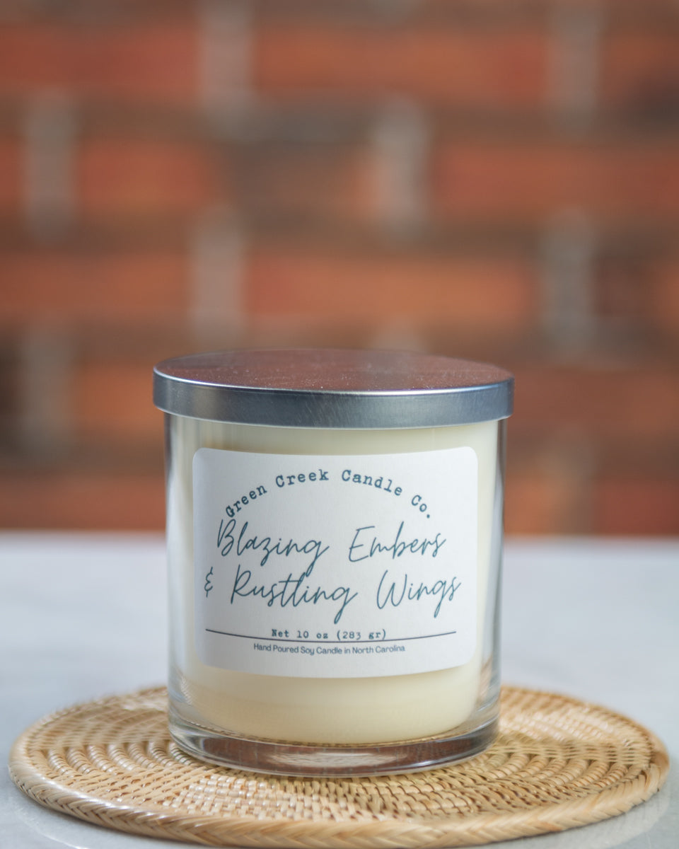 10 oz Clear Tumbler with Blazing Embers & Rustling Wings fragrance