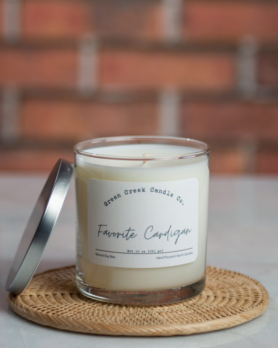 10 oz Clear Tumbler with Favorite Cardigan fragrance