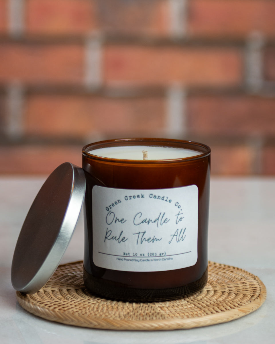 10 oz Clear Tumbler with One Candle to Rule Them All fragrance