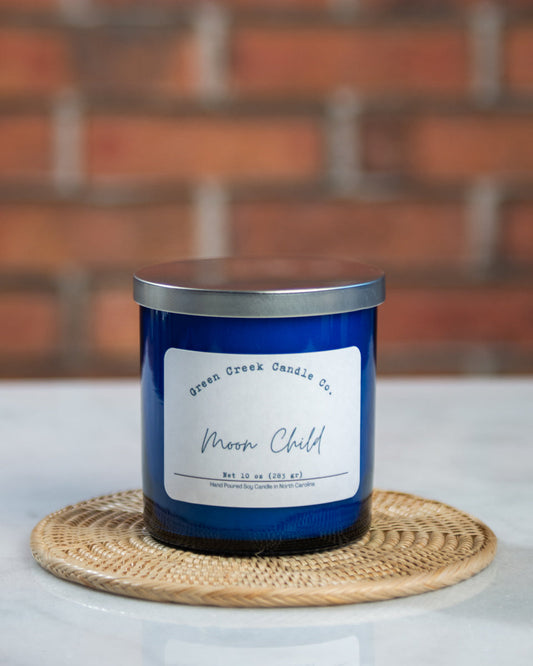 10 oz Blue Tumbler with Moon Child fragrance