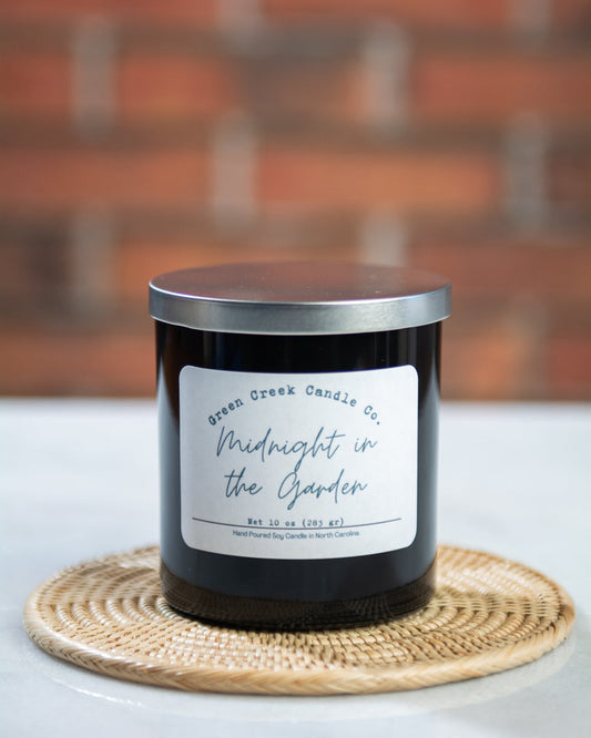 10 oz Black Tumbler with Midnight in the Garden fragrance